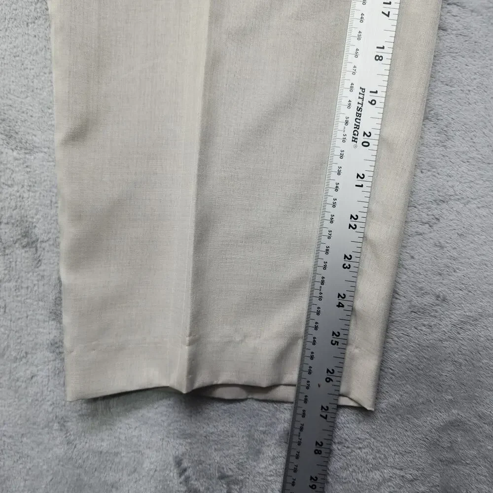 Kenneth Cole Reaction Pants Mens 30X27* Beige Khaki‎ Flat Front Straight Leg